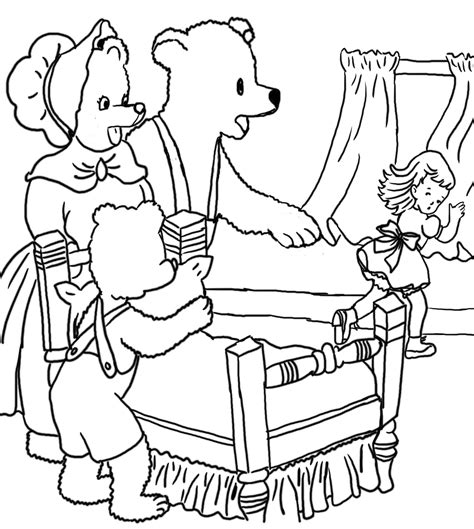 goldilocks and three bears coloring pages|three bears coloring pages printable.